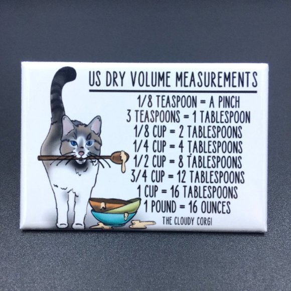 Grey & White Tabby Cat Kitchen Measurement Charts - Picture 4 of 5